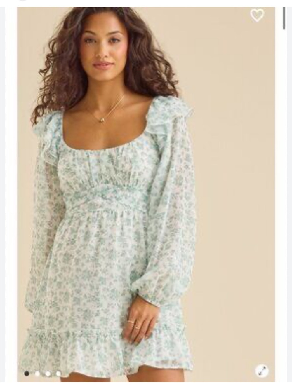 Altar'd State Floral Long-Sleeve Mini Dress New with Tag Size XL